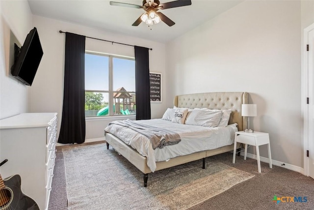 5410 Tabbs Ct, Belton, TX 76513 - carpeted bedroom with baseboards and a ceiling fan