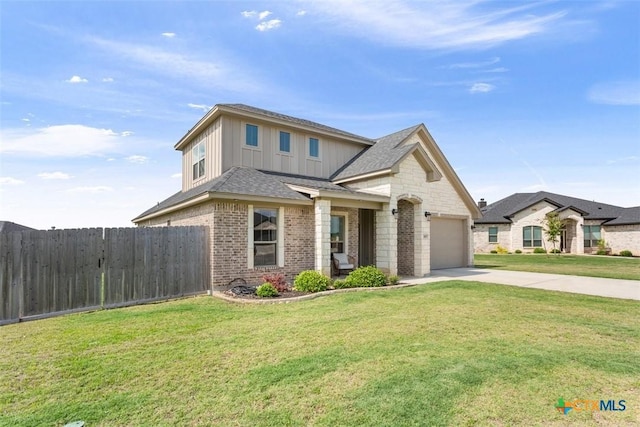 5410 Tabbs Ct, Belton, TX 76513 - view of front of house with driveway, a garage, board and batten siding, and brick siding