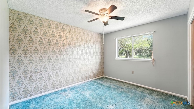 162 Lone Oak St, Seguin, TX 78155 - carpeted spare room featuring ceiling fan and a textured ceiling