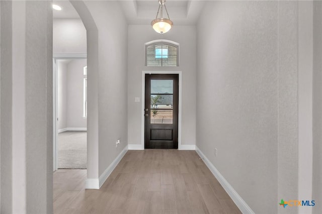 entryway featuring light hardwood / wood-style flooring