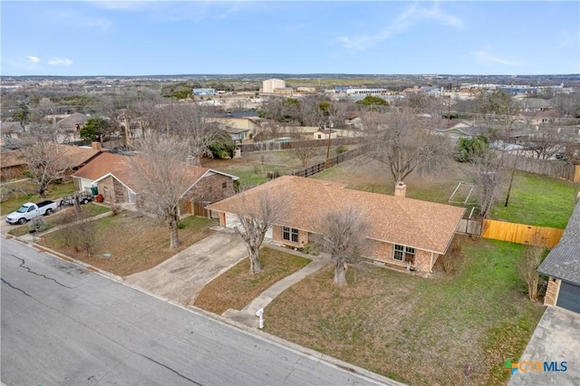 aerial view with a residential view