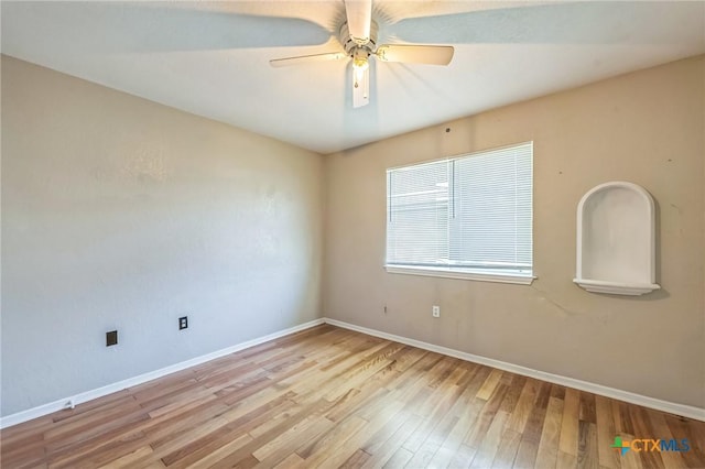 293 Reese Creek Rd, Killeen, TX 76549 - empty room featuring wood finished floors, ceiling fan, and baseboards