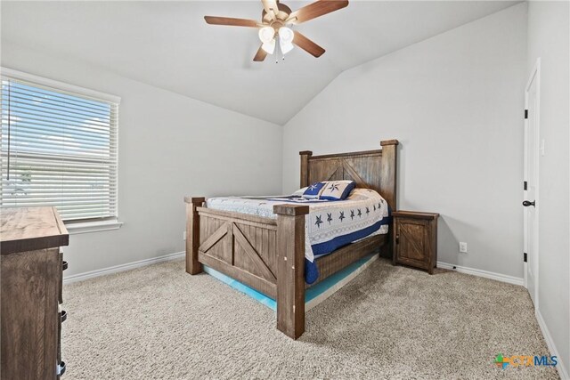7511 Wind Chime Way, Temple, TX 76502 - carpeted bedroom featuring lofted ceiling and ceiling fan