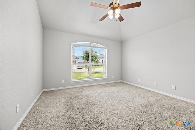 7511 Wind Chime Way, Temple, TX 76502 - unfurnished room featuring carpet floors, ceiling fan, and vaulted ceiling