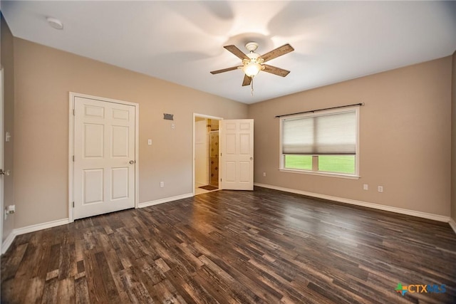 196 Garza Rd, Port Lavaca, TX 77979 - unfurnished bedroom with wood finished floors and a ceiling fan