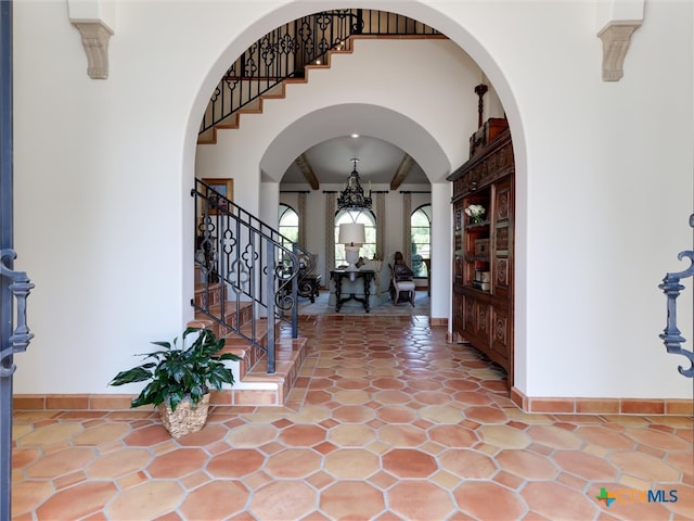 view of tiled entrance foyer