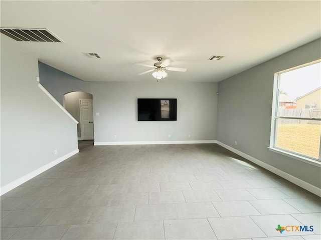 4302 Jack Barnes Ave, Killeen, TX 76549 - spare room with arched walkways and a ceiling fan