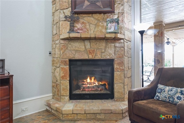 1332 Walker Cir, Salado, TX 76571 - detailed view of a fireplace and baseboards