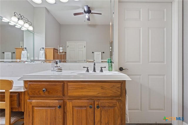 1332 Walker Cir, Salado, TX 76571 - bathroom featuring vanity and a ceiling fan