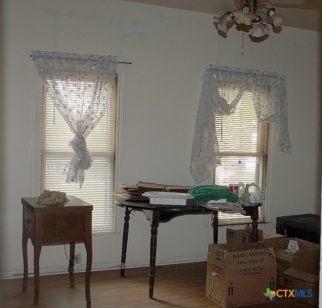 dining area featuring hardwood / wood-style flooring