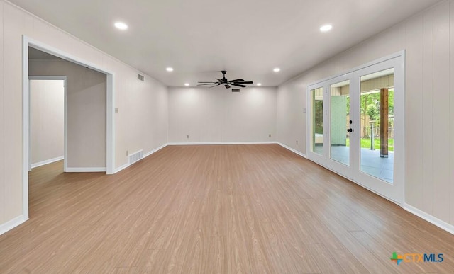 309 E Xavier Ave, Temple, TX 76501 - unfurnished room featuring light wood-style floors, ceiling fan, and recessed lighting