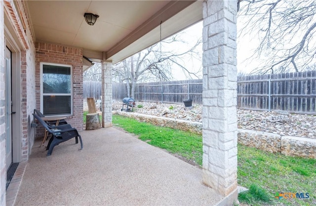 view of patio with area for grilling