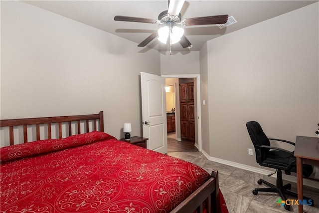 bedroom with ceiling fan