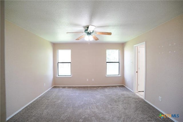4607 Stanford Dr, Killeen, TX 76542 - carpeted spare room with a ceiling fan, healthy amount of natural light, baseboards, and a textured ceiling