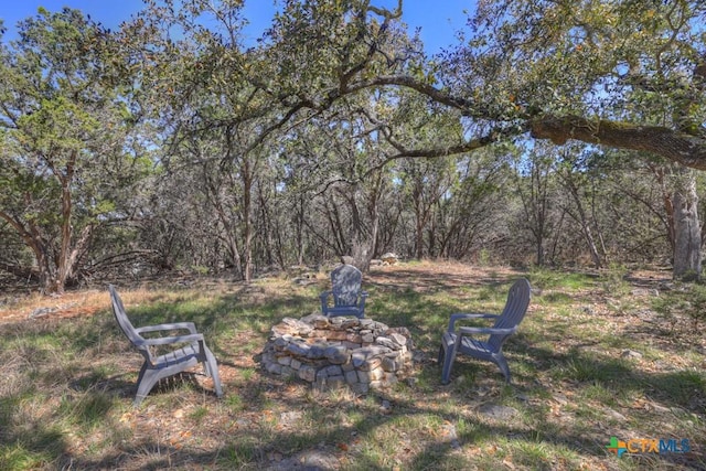 315 Hilltop Rdg, New Braunfels, TX 78132 - view of yard featuring an outdoor fire pit