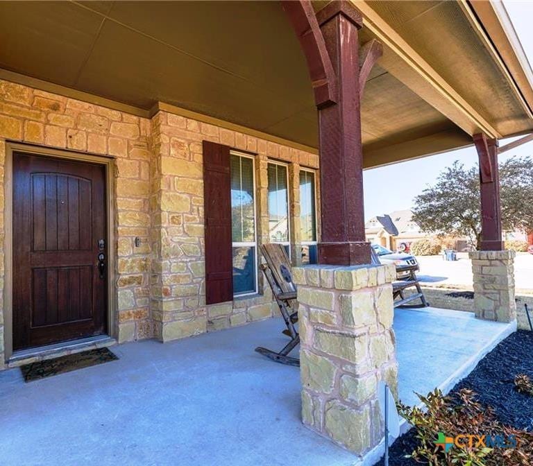 view of patio with a porch