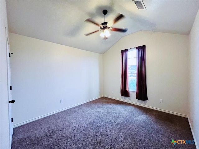 4002 Salt Fork Dr, Killeen, TX 76549 - bonus room featuring ceiling fan, vaulted ceiling, carpet floors, and baseboards
