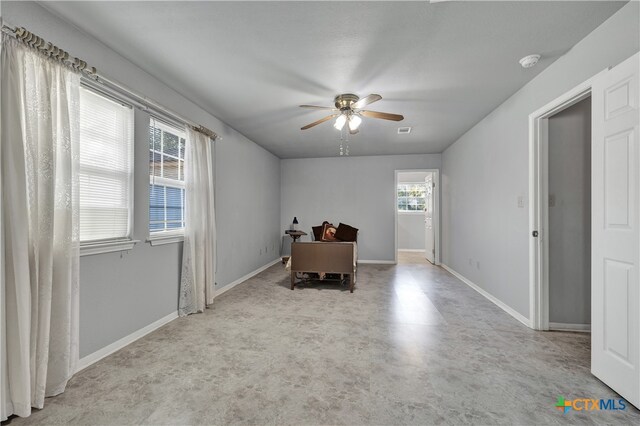 home office featuring ceiling fan