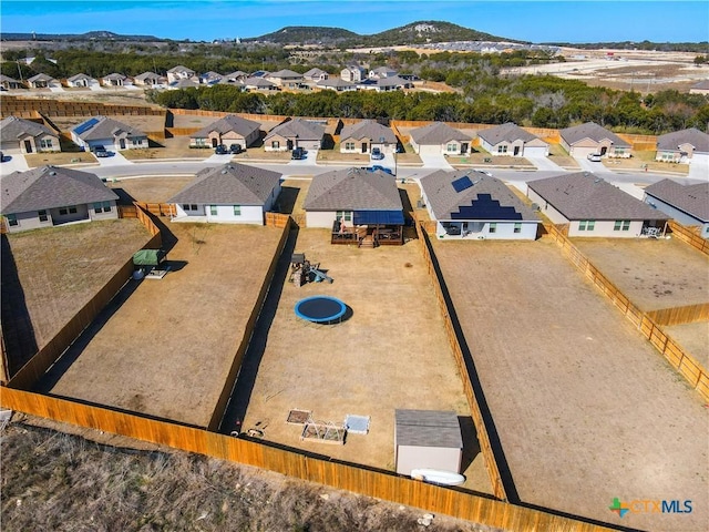 bird's eye view with a mountain view