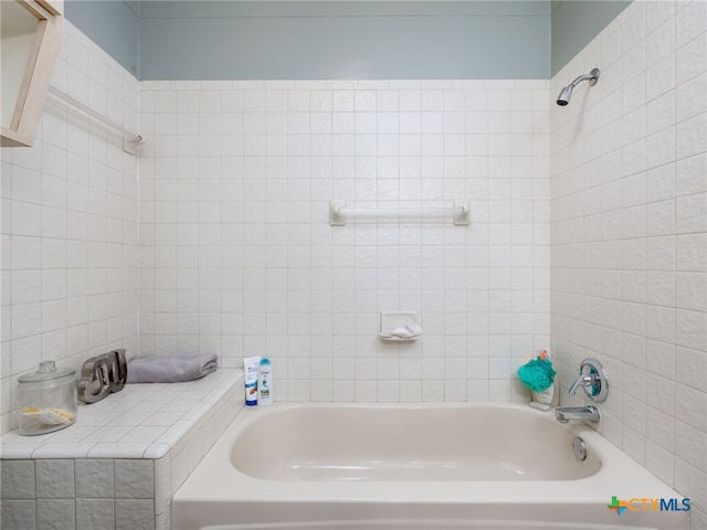 full bathroom with bathing tub / shower combination