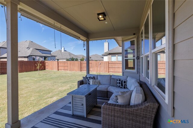 view of patio / terrace featuring an outdoor living space