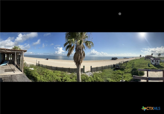 water view with a view of the beach