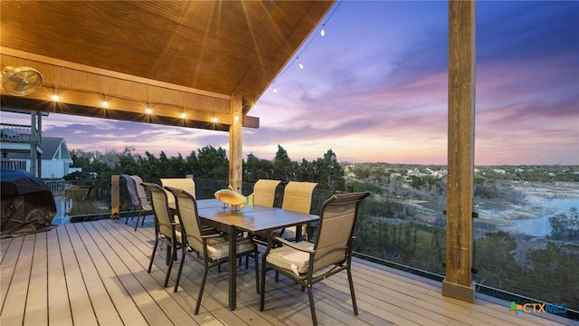 view of deck at dusk