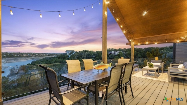 view of deck at dusk