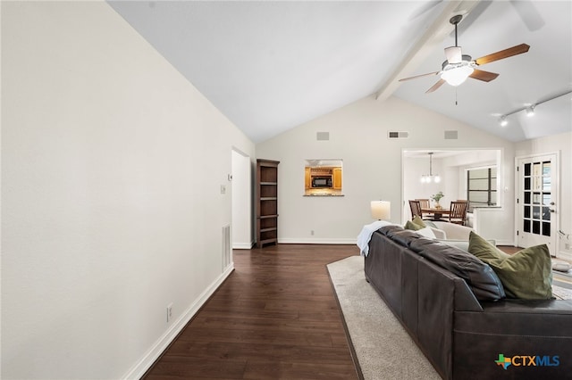 2711 Oak Leigh St, San Antonio, TX 78232 - living room with ceiling fan and dark wood-style floors