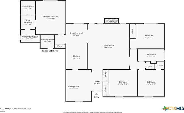 2711 Oak Leigh St, San Antonio, TX 78232 - view of property floor plan