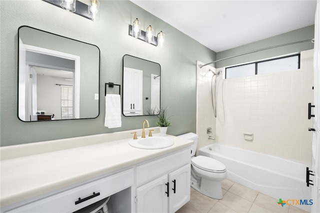 2711 Oak Leigh St, San Antonio, TX 78232 - bathroom with healthy amount of natural light, vanity, shower / bath combination, and tile patterned floors
