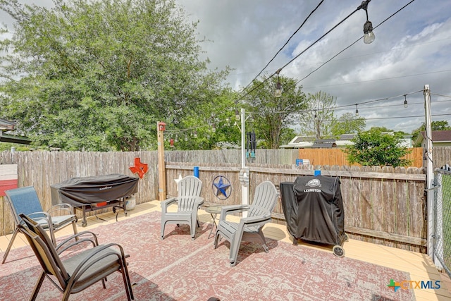 view of patio / terrace featuring a grill