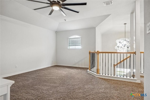 2516 Arno St, Harker Heights, TX 76548 - spare room featuring carpet, a chandelier, and a ceiling fan