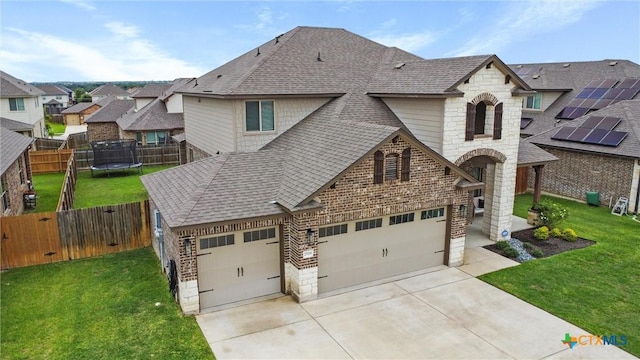 2516 Arno St, Harker Heights, TX 76548 - french provincial home with stone siding, concrete driveway, a shingled roof, and brick siding