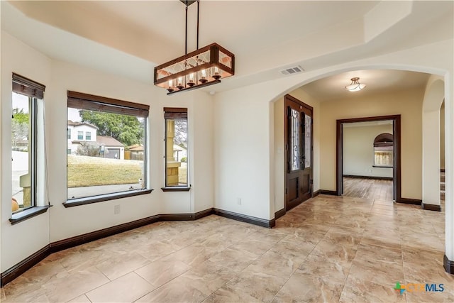 view of unfurnished dining area