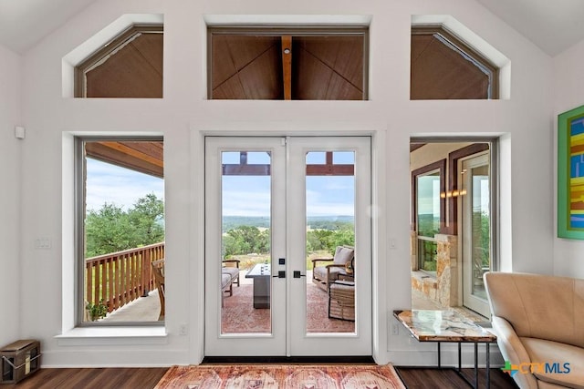 213 Lets Roll Dr, Fischer, TX 78623 - doorway featuring french doors and wood finished floors