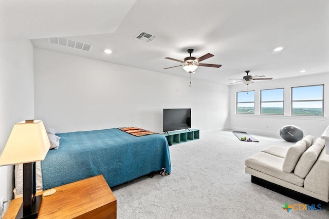 213 Lets Roll Dr, Fischer, TX 78623 - bedroom featuring carpet, recessed lighting, baseboards, and ceiling fan