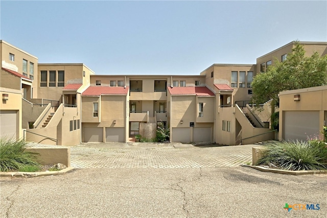 view of property with a garage