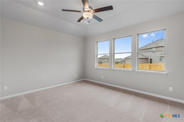 416 Stellar Wind Dr, Georgetown, TX 78628 - unfurnished room with carpet floors, ceiling fan, and vaulted ceiling