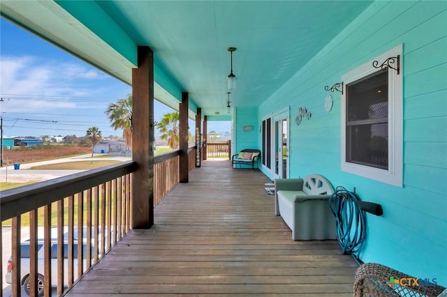 wooden deck with a porch