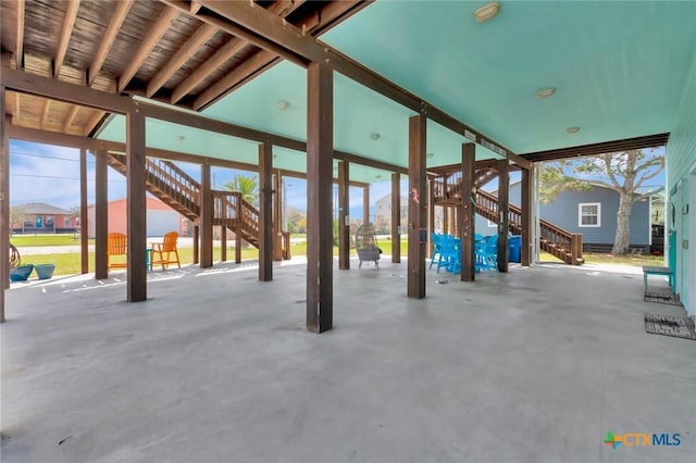 view of patio with stairway