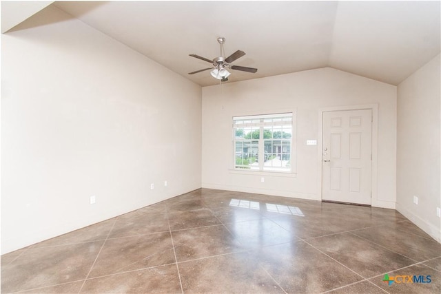 1219 Honor Ln, Temple, TX 76501 - unfurnished room with vaulted ceiling and a ceiling fan