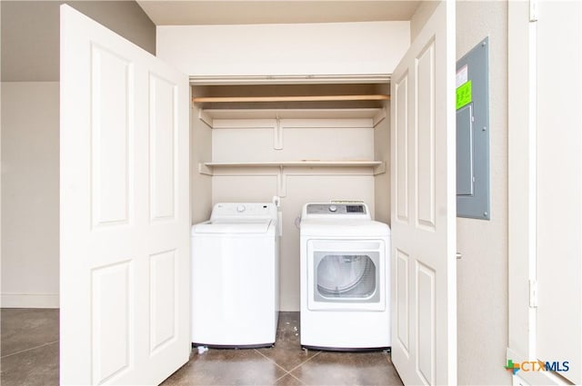 1219 Honor Ln, Temple, TX 76501 - washroom featuring washing machine and clothes dryer and electric panel