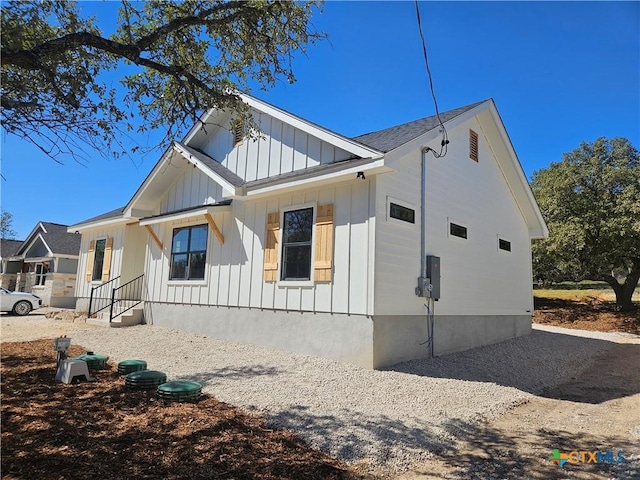 view of side of home with board and batten siding