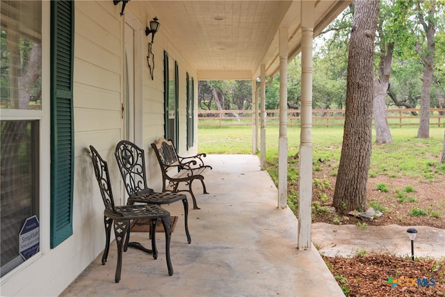 view of patio with covered porch