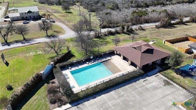 730 Stratus Path, New Braunfels, TX 78130 - aerial view of property and surrounding area featuring a pool
