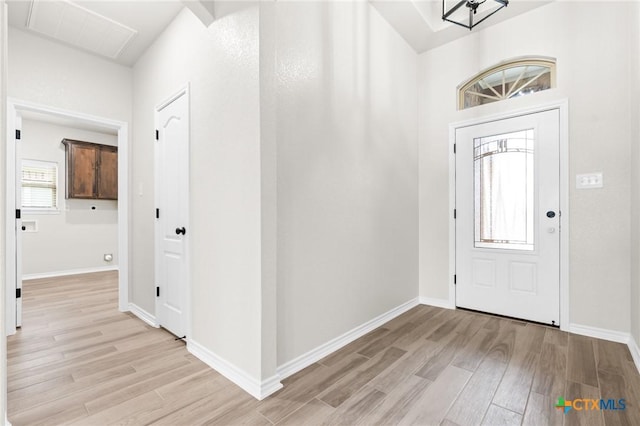 foyer featuring light wood-type flooring