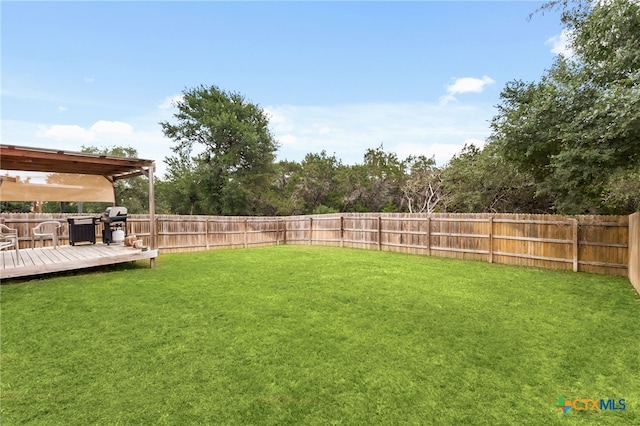 135 Mary Max Cir, San Marcos, TX 78666 - view of yard with a wooden deck