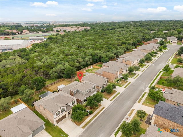 135 Mary Max Cir, San Marcos, TX 78666 - aerial perspective of suburban area with a forest