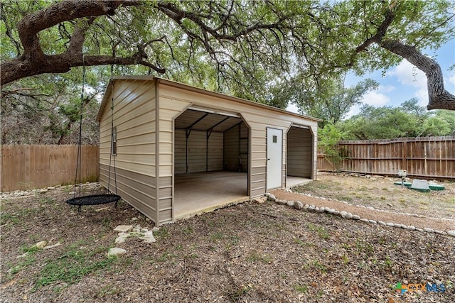 1139 Persimmon Pass, Fischer, TX 78623 - view of outdoor structure with a fenced backyard